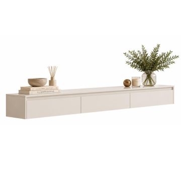 Aparador Suspenso para Hall de Entrada 3 Gavetas 1,80m Aspen Off White EDN