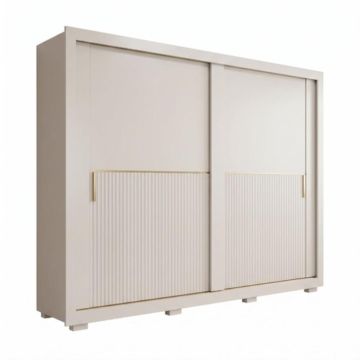 Guarda Roupas Casal 2 Portas de Correr com Espelho Interno 6 Gavetas 100% MDF Clara
